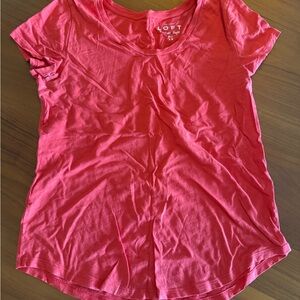 LOFT Red Short Sleeve Tee
